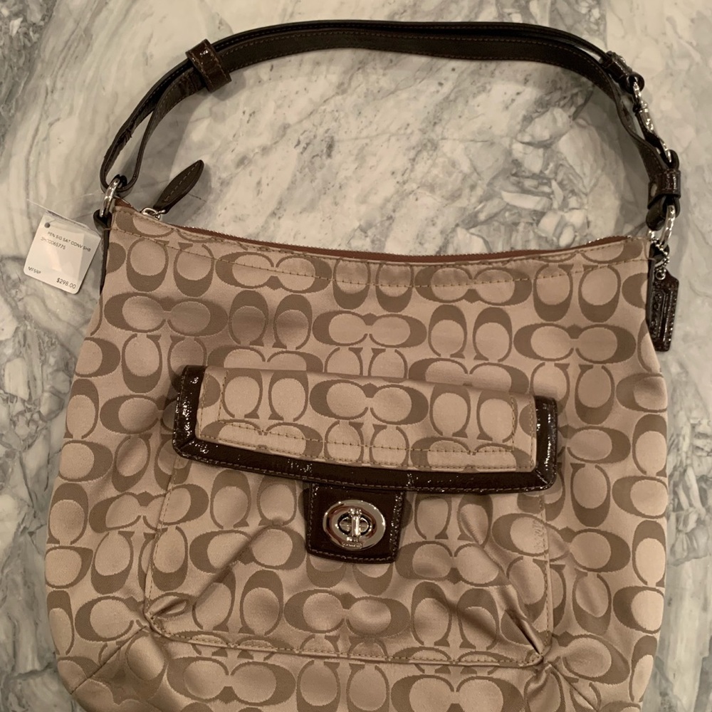 NWT COACH Pennie Signature Satin Convertible Shoulder Bag - So Pretty!